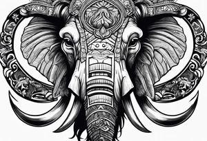 berserking strong mammoth head centerpiece tattoo idea