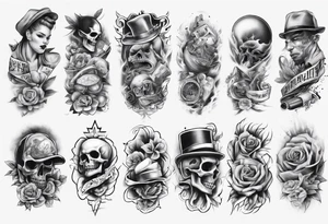 full stomach gangster sleeve tattoo idea