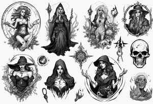 witch necromancer like a path of exile games tattoo idea
