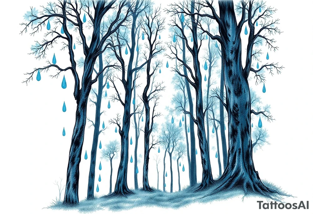 forest trees background
blue rain drops tattoo idea
