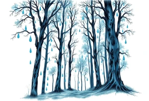 forest trees background
blue rain drops tattoo idea