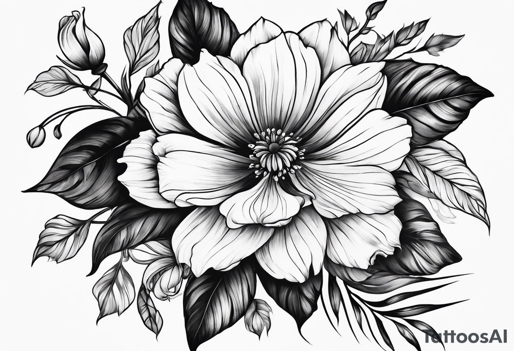 create delicate sketch of a floral tattoo tattoo idea