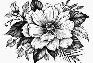 create delicate sketch of a floral tattoo tattoo idea