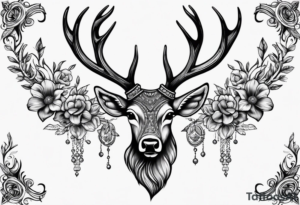 Deer horn tattoo idea
