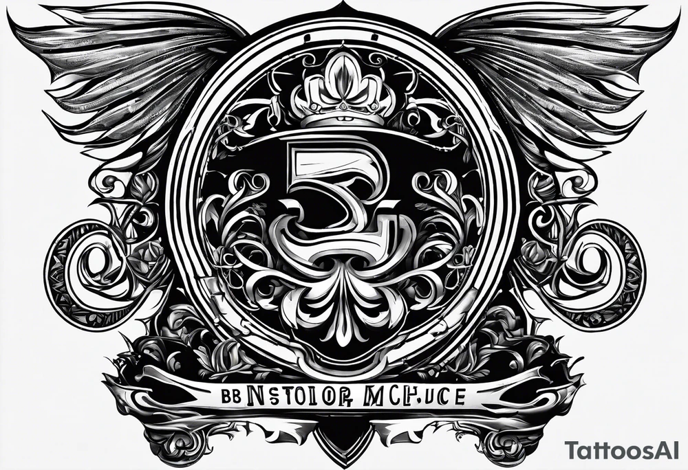 logo with the last name Nichols and the letters B, O, L, H, E, D, J, and R tattoo idea