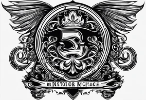 logo with the last name Nichols and the letters B, O, L, H, E, D, J, and R tattoo idea