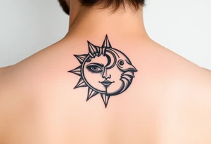 sunface (sunsign in aquarius) & moonface (moonsign in pisces) astrology / yang and yang inspired tattoo idea