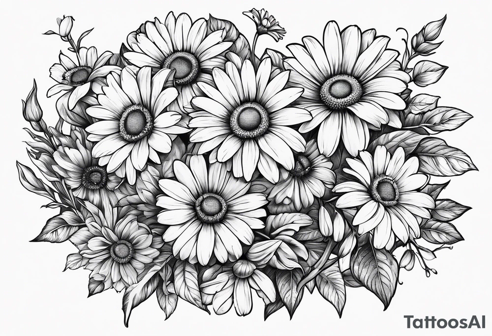 Book with daisies tattoo idea
