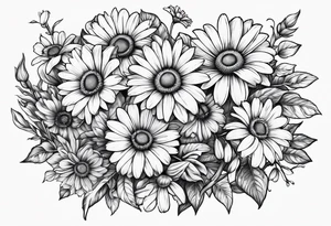 Book with daisies tattoo idea