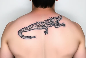 dragon crawling upwards without any background tattoo idea