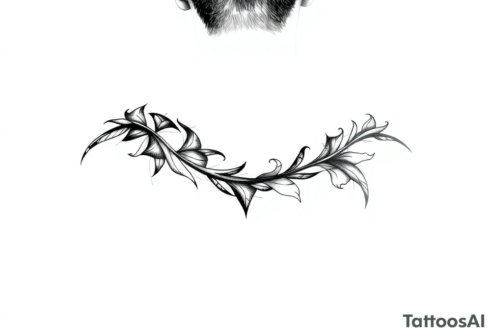 soft minimalist line wrapped around shoulder and down back tattoo idea