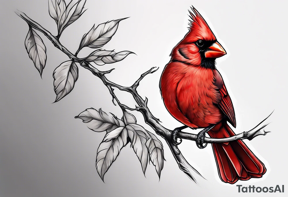 Cardinal bird tattoo idea