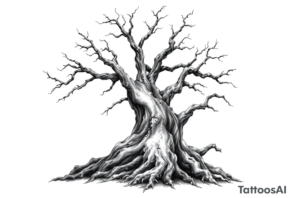 old dead majestic tree tattoo idea