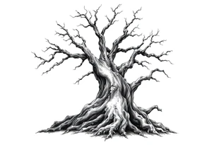 old dead majestic tree tattoo idea