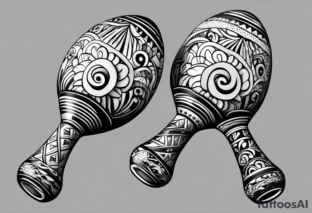 Two Cuban shaking maracas. tattoo idea