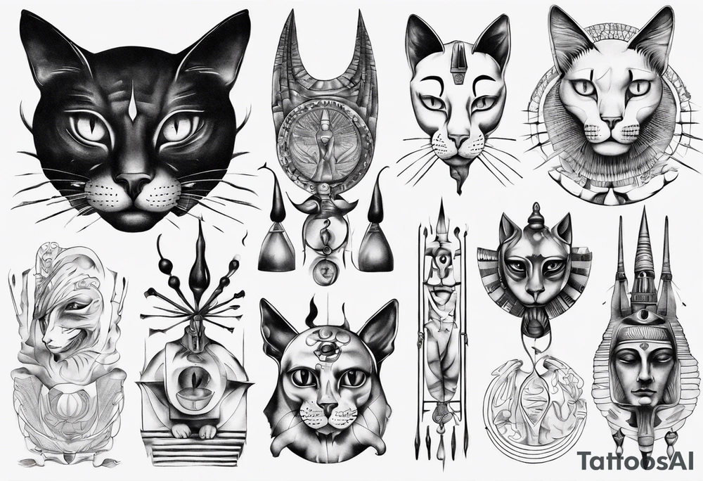 Egypt god cat tattoo idea