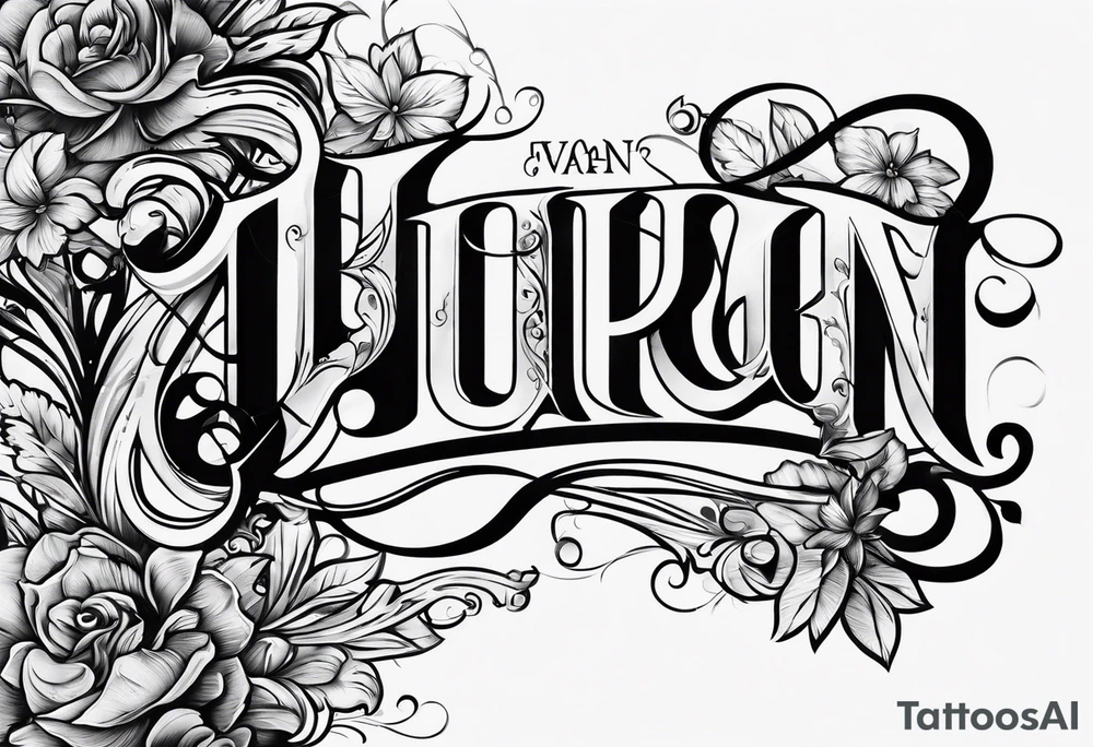 Lettering that says Ivan tattoo idea