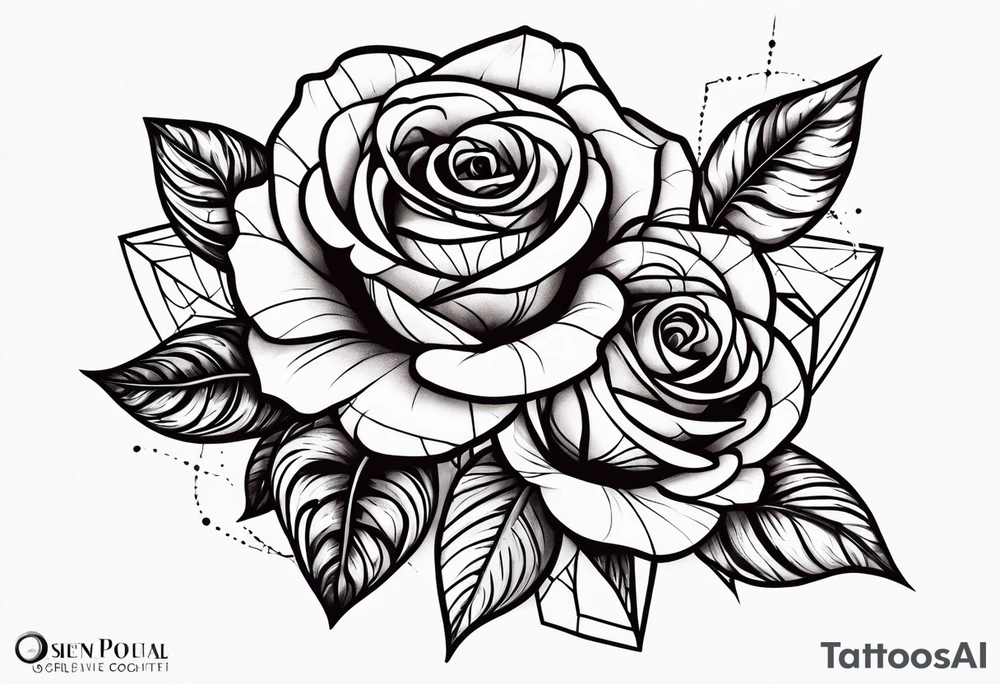 Roses with 2 names tattoo idea