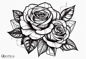 Roses with 2 names tattoo idea