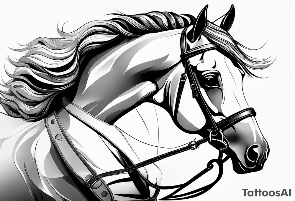 Horse portrait no shading tattoo idea