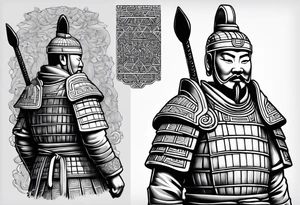 Terracotta Army Soldier who looks with very pride tattoo idea