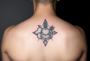 fruits space tattoo idea