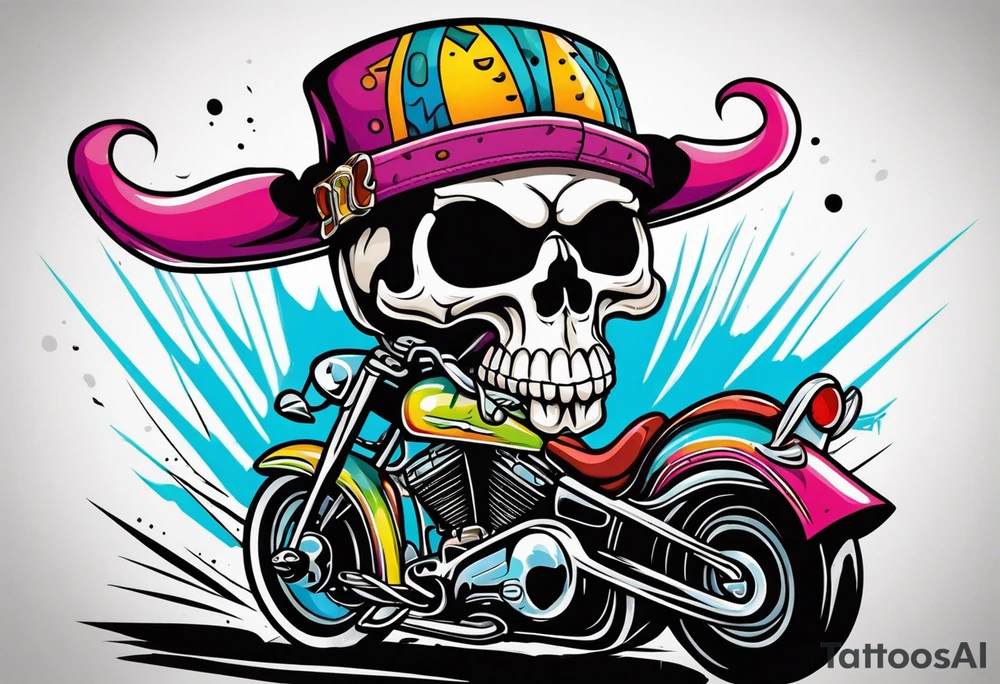 Chopper skull tattoo idea