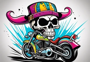 Chopper skull tattoo idea