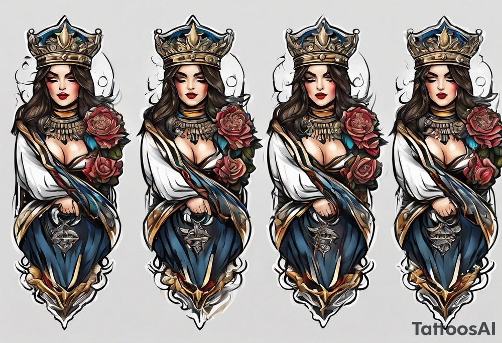 blind justice with a blade head shot only tattoo idea