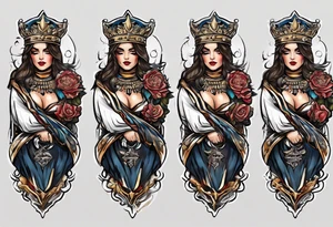 blind justice with a blade head shot only tattoo idea