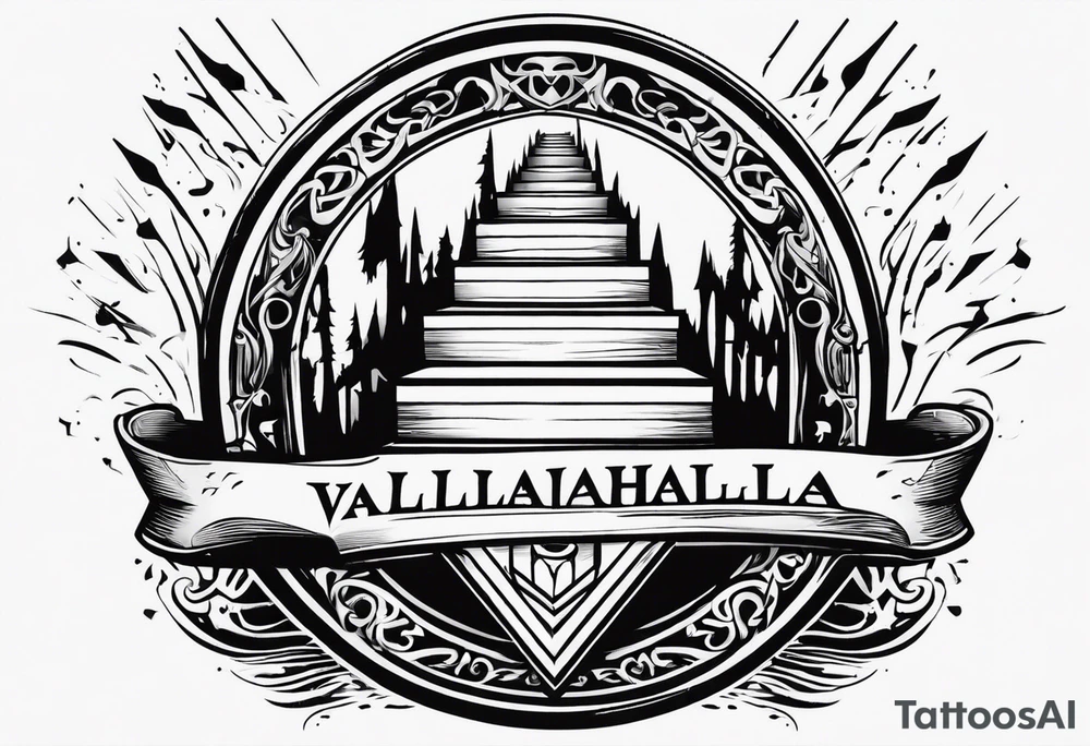 Valhalla sword shield
stairs tattoo idea
