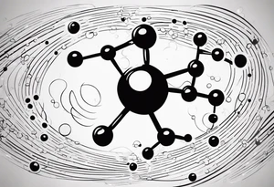 serotonin molecule with its atoms and bonds tattoo idea