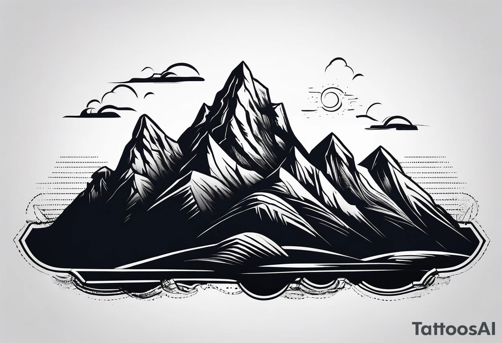 Mountain range silhouette chic tattoo idea