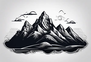 Mountain range silhouette chic tattoo idea