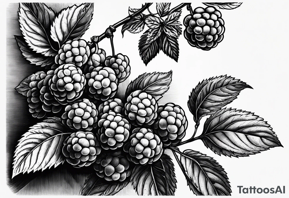 a raspberry branch that has a masculine look to it. tattoo idea a raspberry branch that has a masculine look to it. tattoo idea