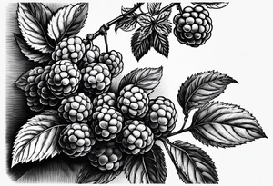 a raspberry branch that has a masculine look to it. tattoo idea