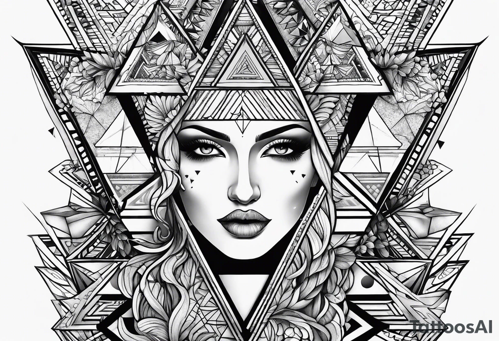 psychedelic triangles tattoo idea