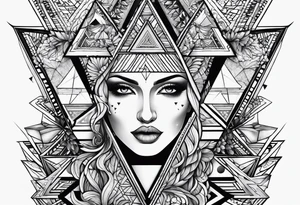 psychedelic triangles tattoo idea