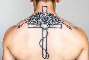 Roses crown of thorns on cross
G>high lows tattoo idea