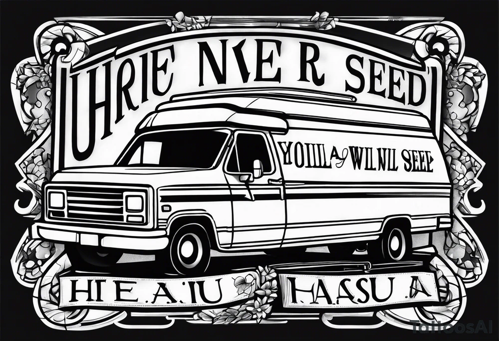 Text: you will never see a uhaul behind a hearse tattoo idea