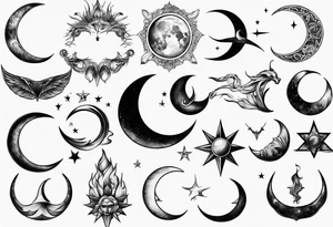 crescent moon with shading masculine tattoo tattoo idea