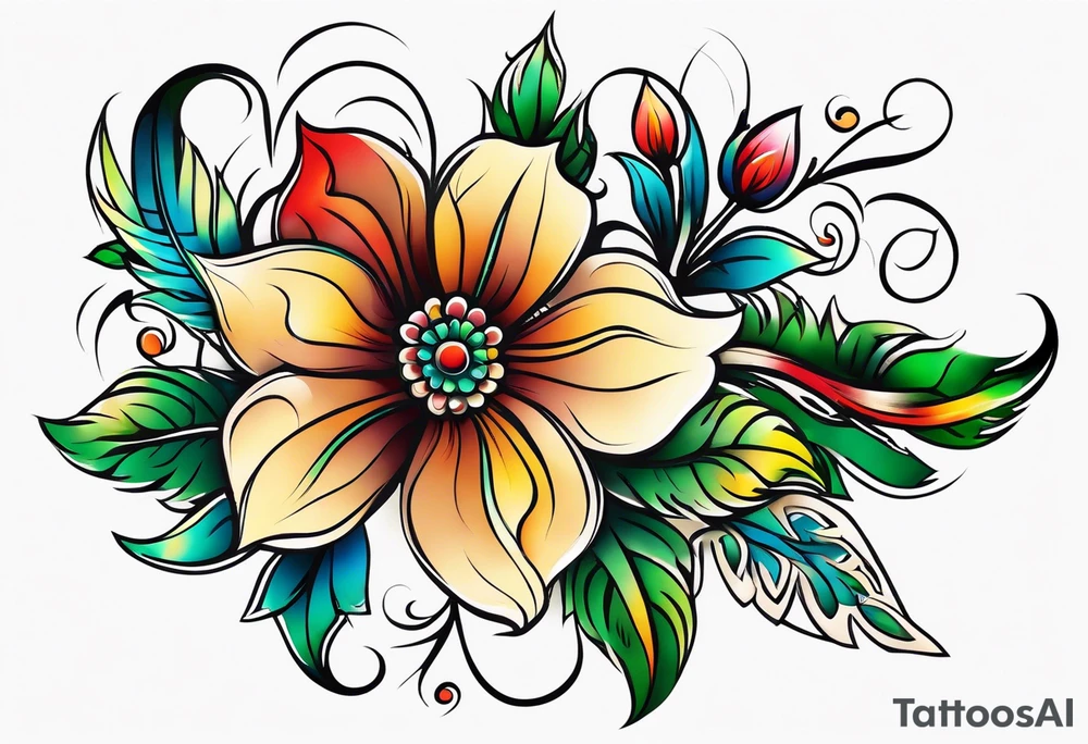 Ojibwe floral tattoo idea