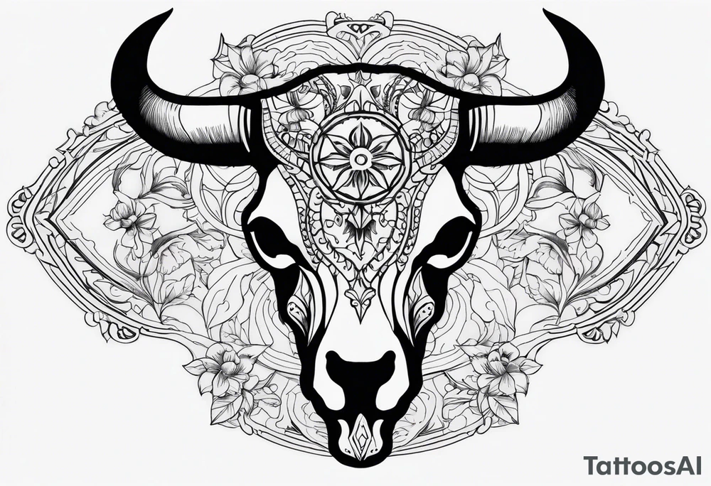 Cow skull tattoo idea