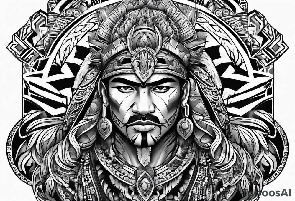 Maori warrior protecting family tattoo idea