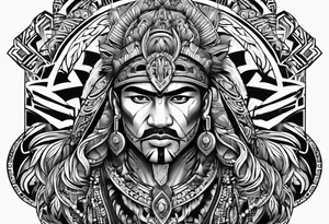 Maori warrior protecting family tattoo idea