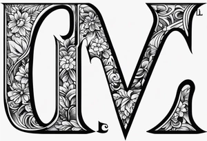 paw letter L and C tattoo idea