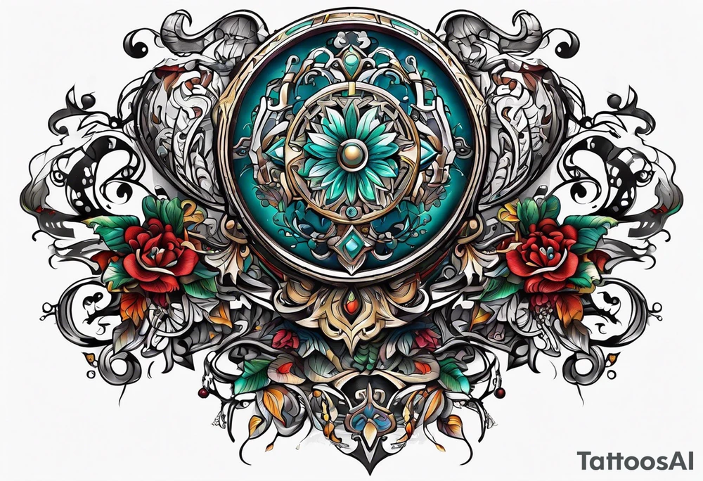 embroidered ornament tattoo idea
