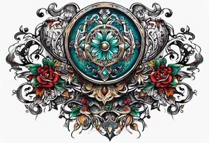embroidered ornament tattoo idea