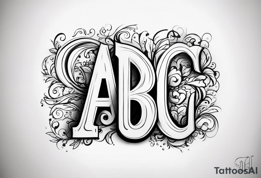 I want to letters "ABC" tattoo idea