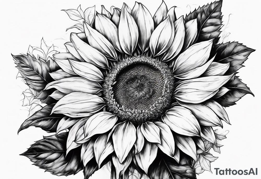 Sunflower corner tattoo idea
